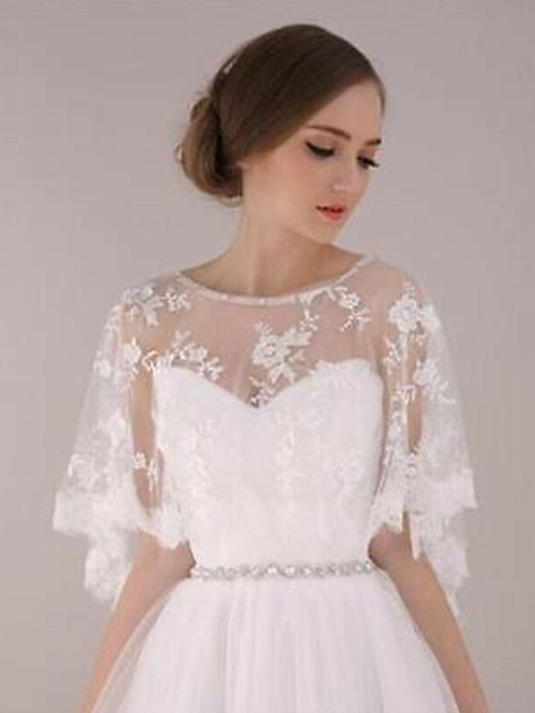 Lace Bridal Bolero Jacket for Wedding Bridemaids Dresses Evening Coat Short Wrap