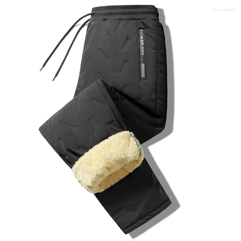 Winter Sweatpants For Men - Fleece Thermal Trousers, Plush Thick Lambswool, Casual & Windproof, Collection, 8828