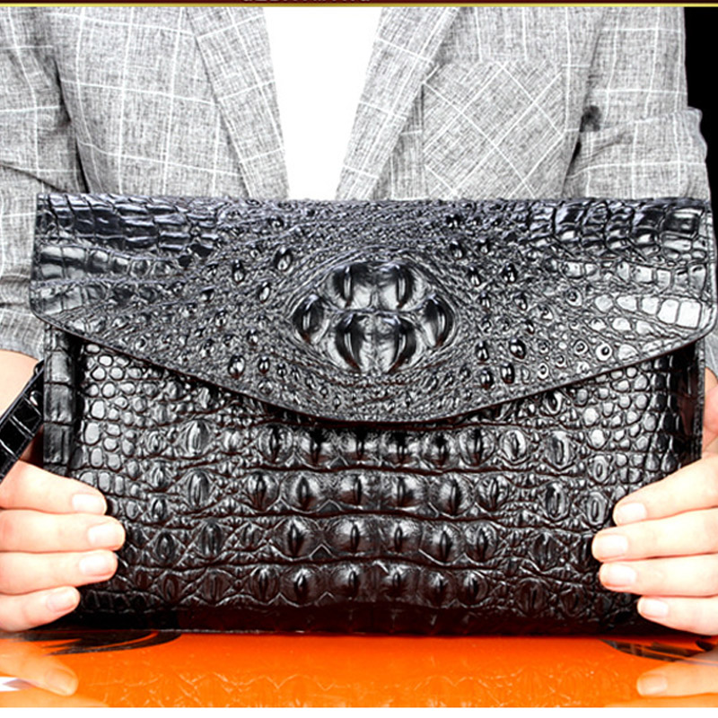 Crocodile Skin Clutch New 2023leather High-End Clutch High-Quality Business Clutch large-Capacity coin purse card pocket bag