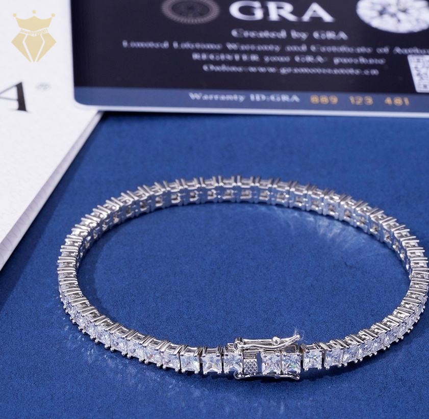 Personalized Fine Jewelry pass diamond tester 925 Sterling Silver 5A Cz Diamond Moissanite Gold Wholesale 3mm 5mm Tennis Bracelet Men