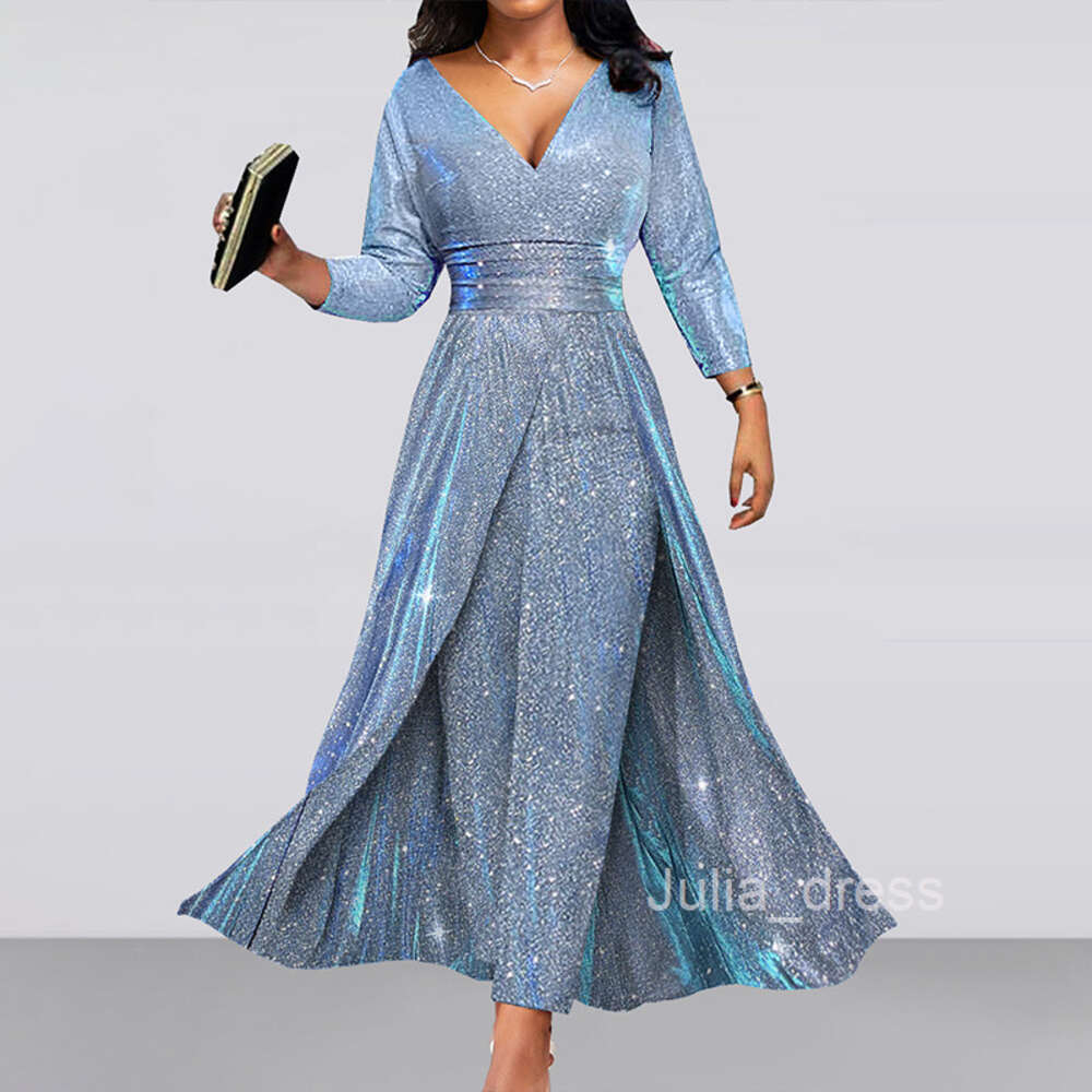 2024 Banquet Dresses Skirt Instagram Double Sided Sequin Large Skirt Flap Bra Sexy Fashion jumpsuit