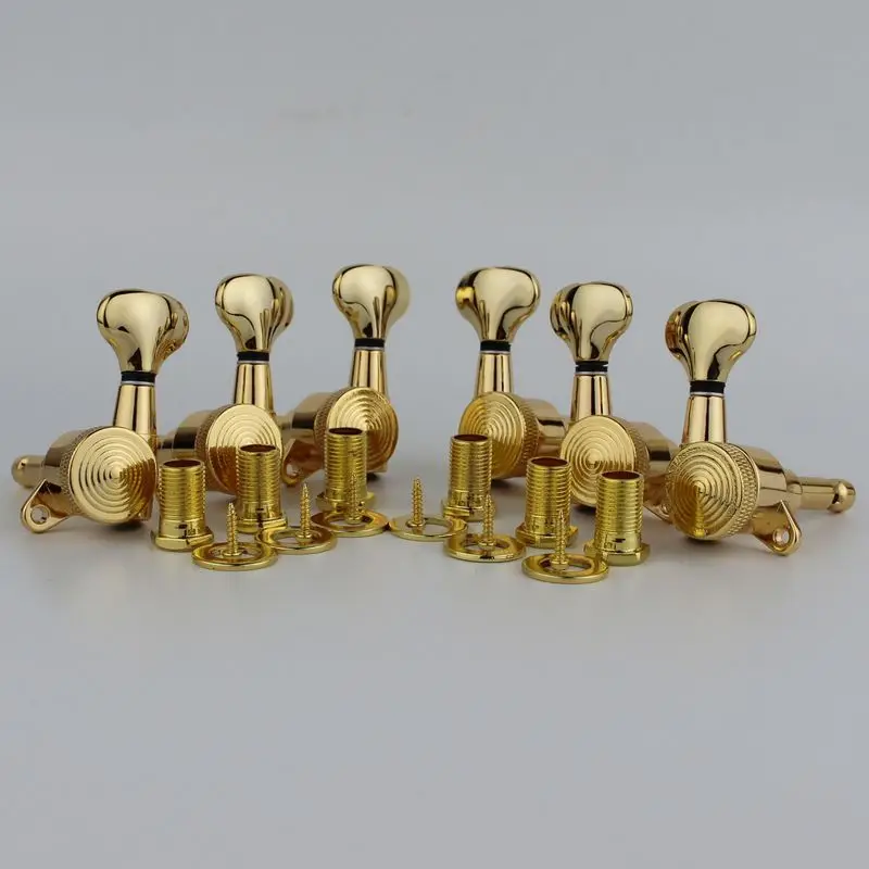 6 PCS Gold Guitar Locking Tuners Lock String Tuning Key Pegs Machine Heads for Electric Guitars