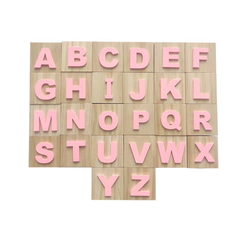 hot sale Large Cube Letter Wooden Baby First Name Cubes Personalized ABC Blocks Kids Nursery Room Decorations Preschool Learning Toys