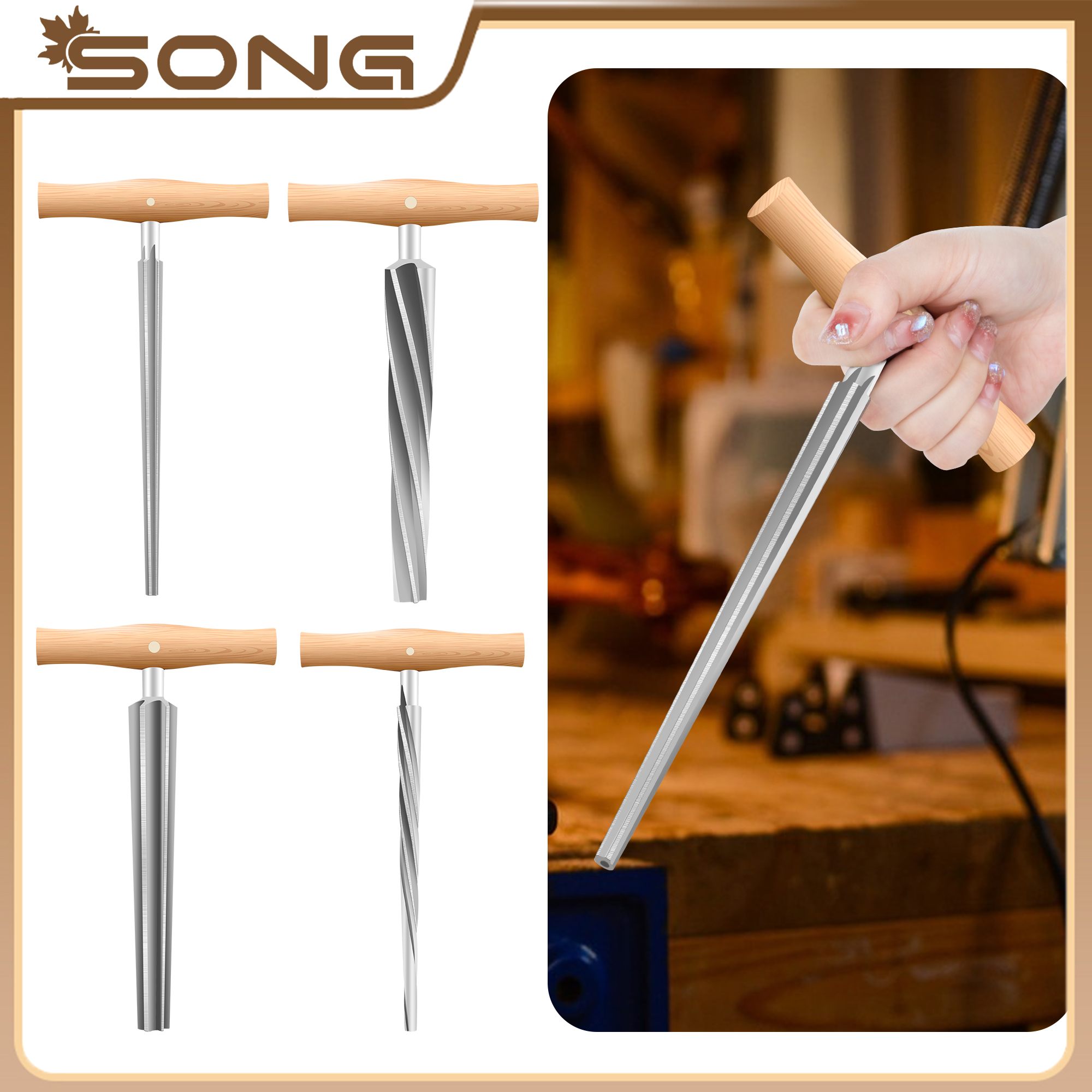 Violin Viola Cello peg Hole Reamer for 3/4 4/4 1/2 1/4 Cello/Double bass end pin reamer HSS Blade,Luthier Making repair tools