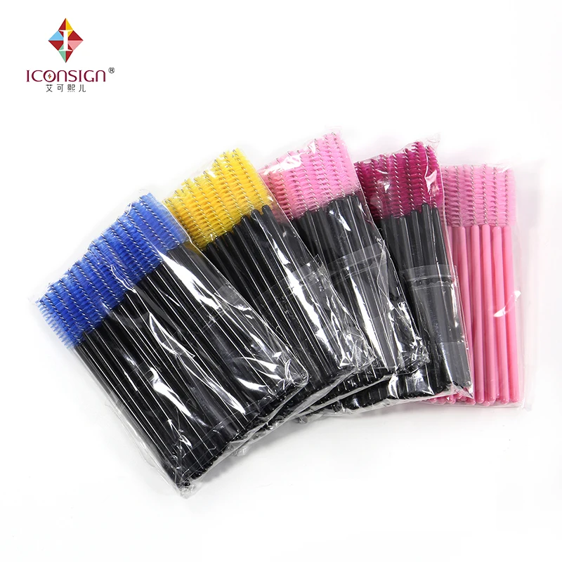 d Brushes Pieces Bag Soft Plastic Mini Disposable Eyelash Eyebrow Brush Wands Makeup Cosmetic Mascara Tools Length mm