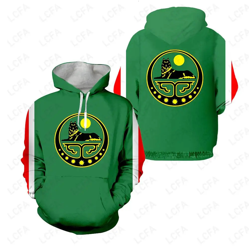 Autumn Chechnya Independent Republic National Flag Long-sleeved Men 3D Casual T-shirt Trousers Clothes Tracksuit Sweatpant Suit 240517