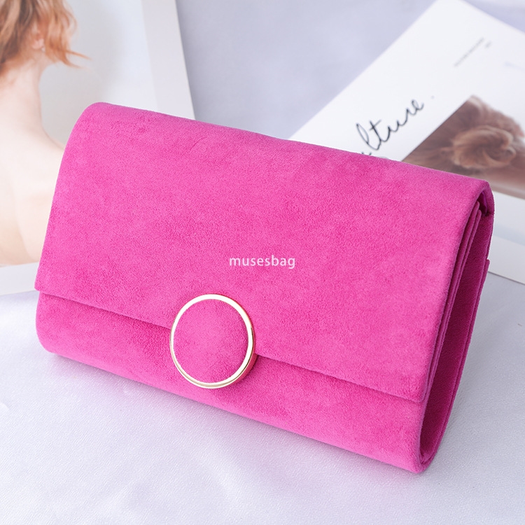 Designer women's bag high-quality dinner bag metal buckle velvet cloth handbag red dress chain women's bag crossbody bag