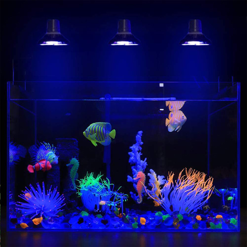 54W Full Spectrum LED Fish Tank Lights E27 Reef Coral Lamp Aquatic Plants Growth Light For Saltwater Seawater Aquarium Lighting