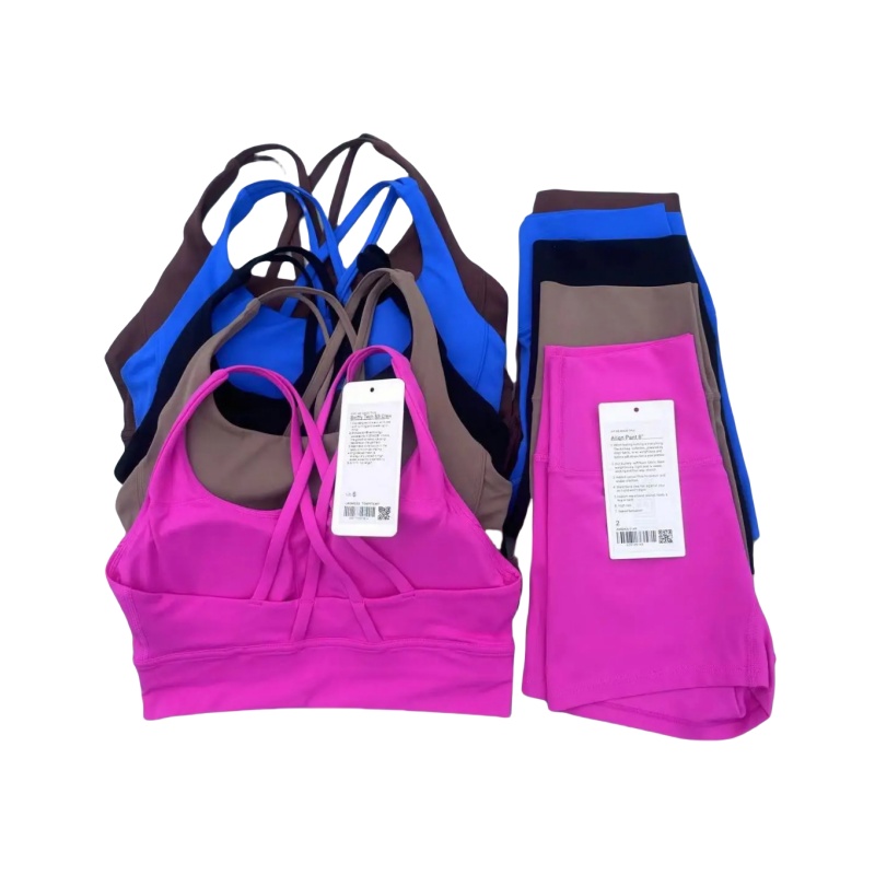 Women Designer Yoga Sets 3 Styles Push Up Sports Bra High Waist Biker Shorts Cross Back Gym Outfits Elastic Workout Tracksuits Running Cloth Hotty Fie
