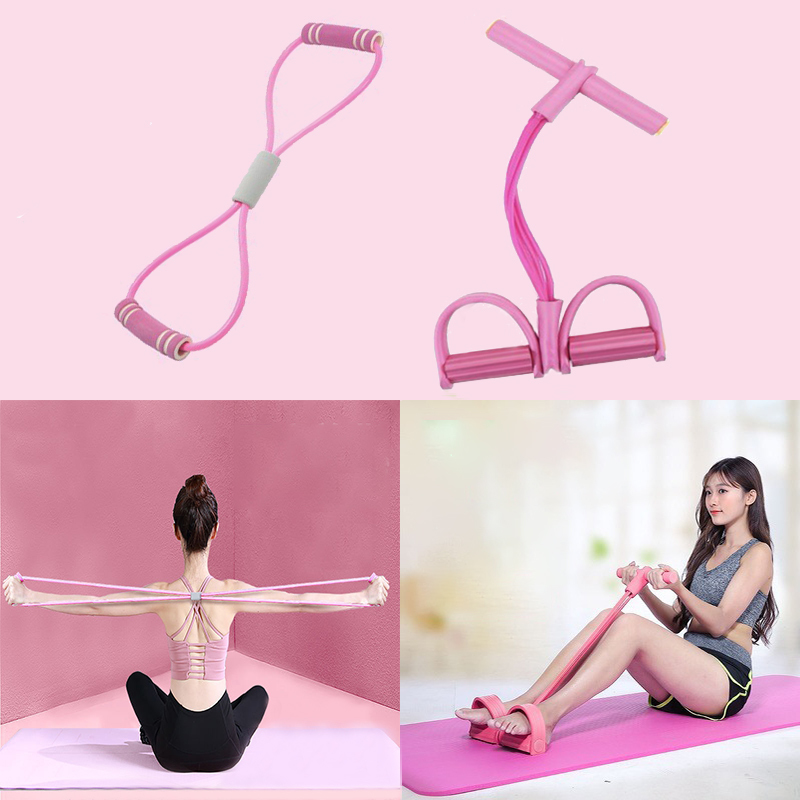 hot sale 8 Word Chest Developer Pedal Exerciser Open Shoulder Beautiful Back Yoga Resistance Band Chest Belly Trainning Elastic Pull Rope