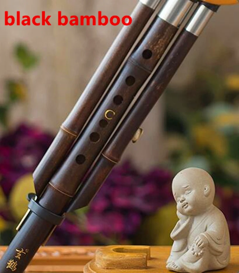 Black Bamboo Flute Hulusi Dual Tone Gourd Flauta C/Bb/G/F Key Calabash Hulusi Folk music instruments profesional flauta china