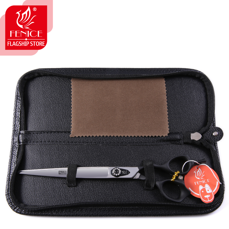 Fenice 7.0 7.5 8.0 inch professional dog grooming pet scissors for dog hair cutting straight shears tijeras tesoura