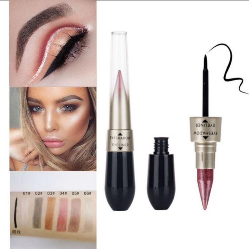 f d Eyeliner Creative Black Double end Eyeshadow Pencil Waterproof Colors Pigment Shimmer Glitter y Eye Makeup Tool HOT TSLM
