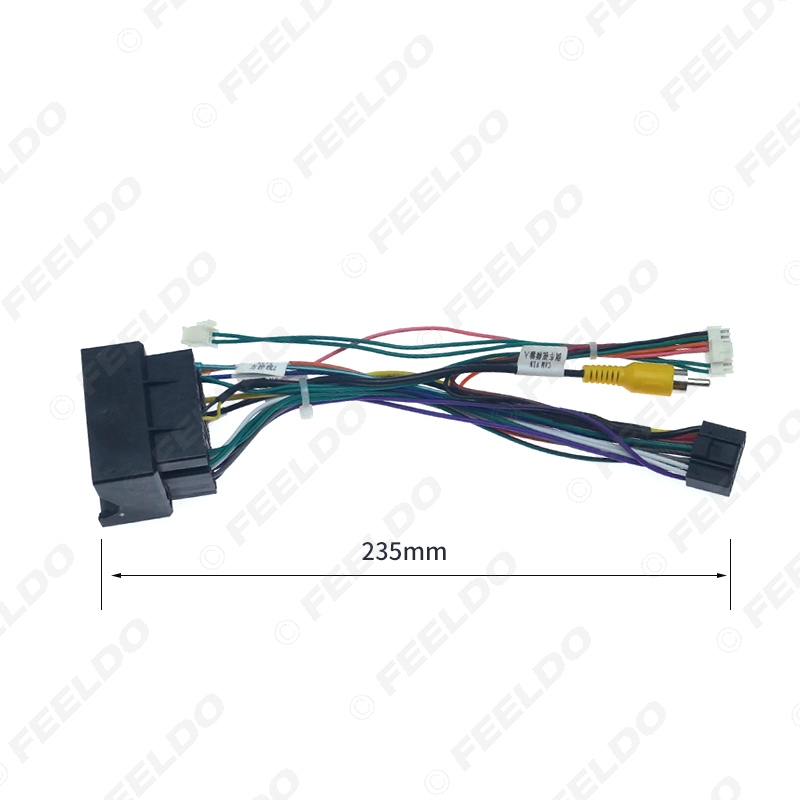 FEELDO Car Audio 16PIN Andriod Player Power Calbe Adapter With Canbus Box For Volkswagen Golf 7 Skoda Stereo Plug Wiring Harness