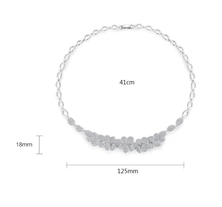 Clavicle Necklace: White Gold Fill wer Pendant with 5A Cubic Zirconia for Women Wedding Gift