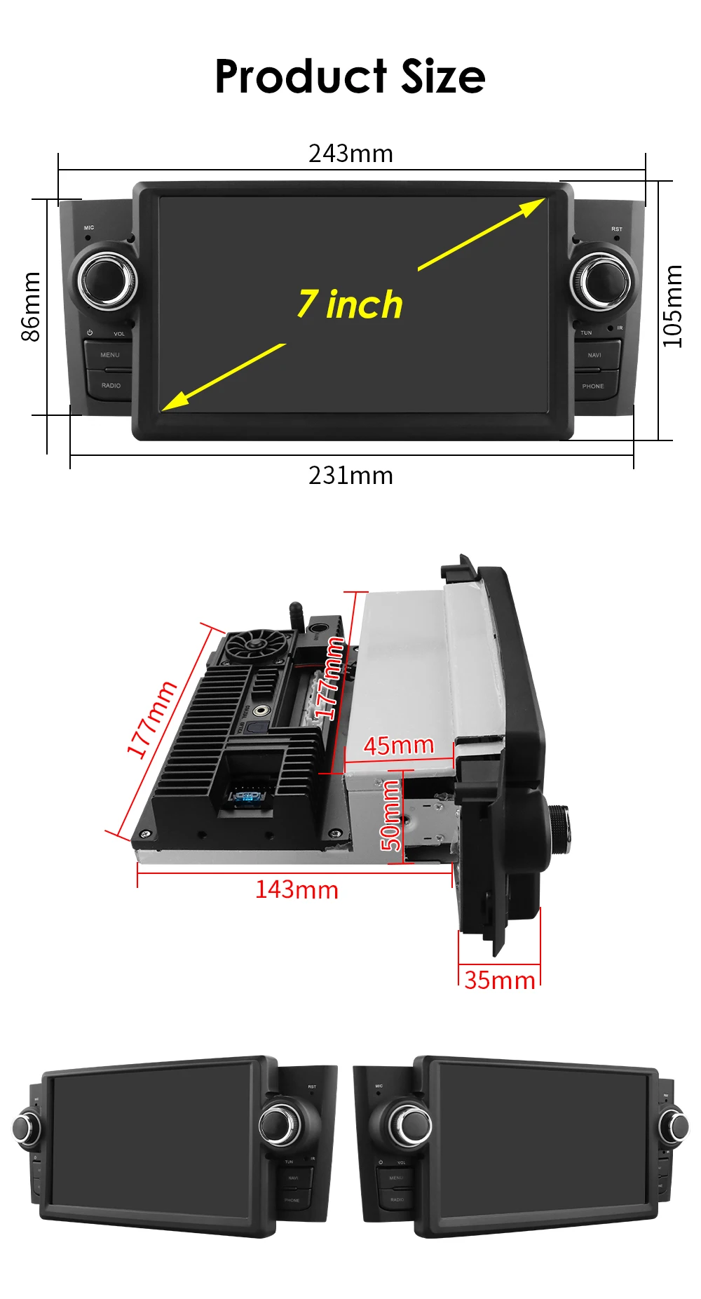 Android Autoradio 1din for Fiat Grande Punto Linea 2007 2008-2012 Car multimedia Video player radio Stereo 7862 GPS navi Carplay