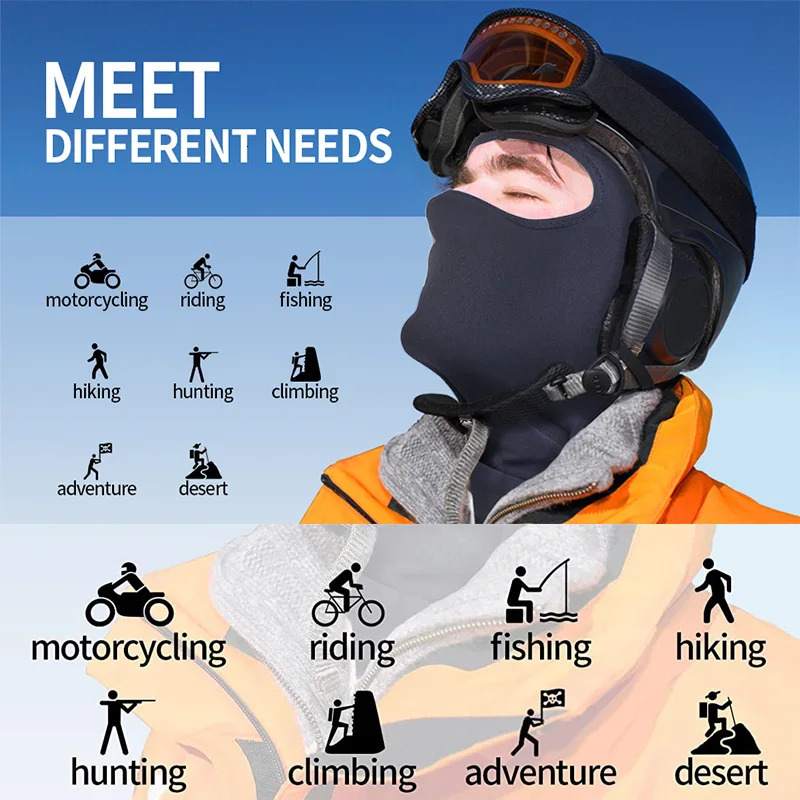 Ski Mask for Men Full Face Mask Balaclava Black Ski Masks Covering Neck Gaiter 240520