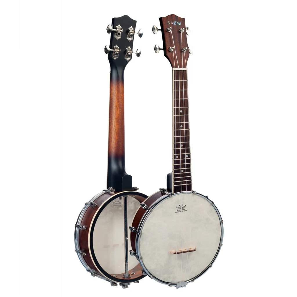 Banjolele 23 Inch Concert Size 4 Strings Banjo Ukulele Set w/Gig Bag Tuner 18 Frets Sunset Color Satin Vintage Banjouke
