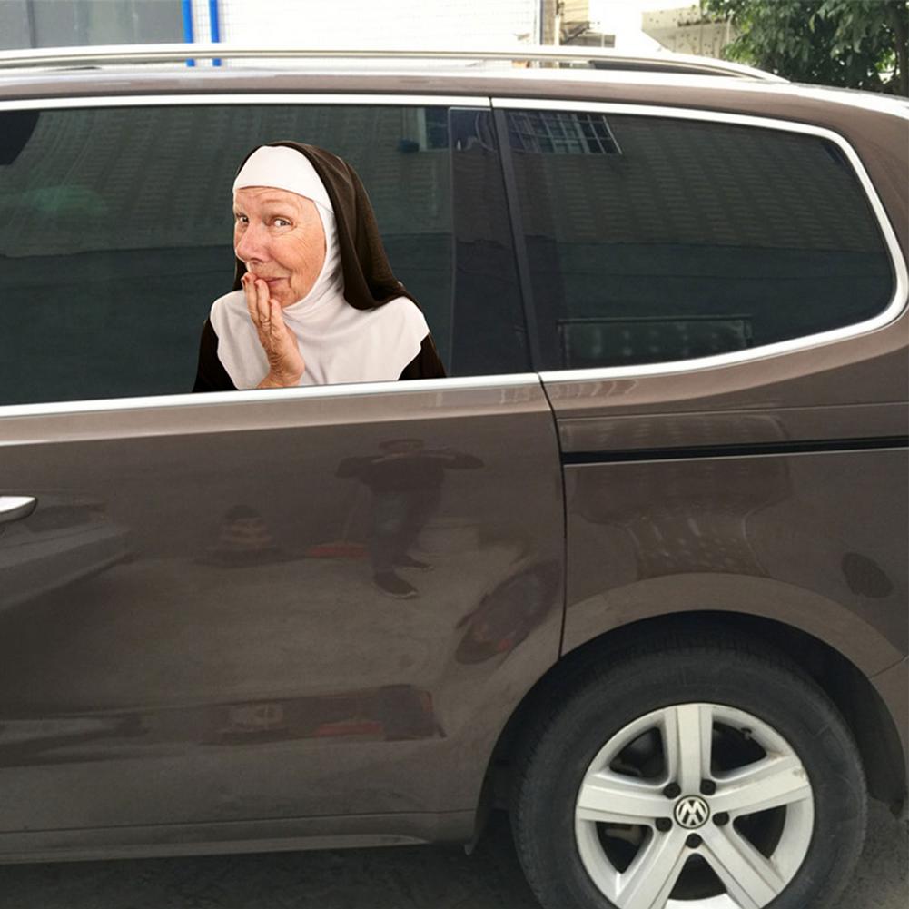 3D Car Window Sticker Funny Celebrity Car Rear Window Sticker Universal Queen Elizabeth Pope Francis Ruth Bader Ginsburg Decals