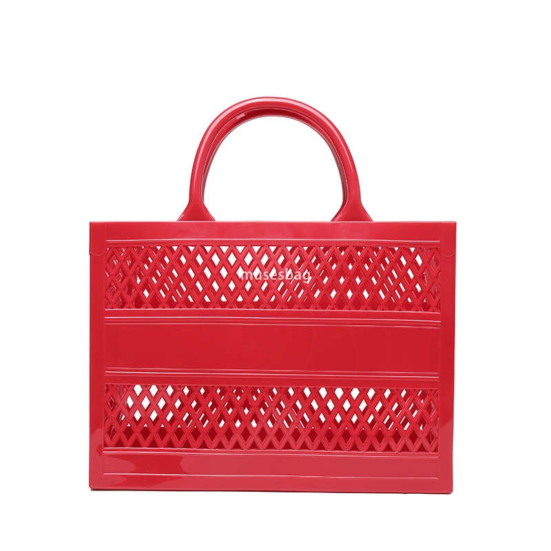 High quality bag for women's fashion Barbie jelly bag beach bag with large capacity storage hollowed out beach bag shopping basket handbag