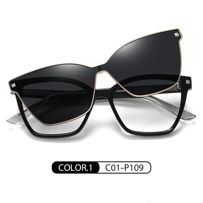 Ceofy Women Fashion Glasses Frame Sun Clip On Big Face Myopia Prescription Optical Eyelasses Frame Fashion Eyewear 240528
