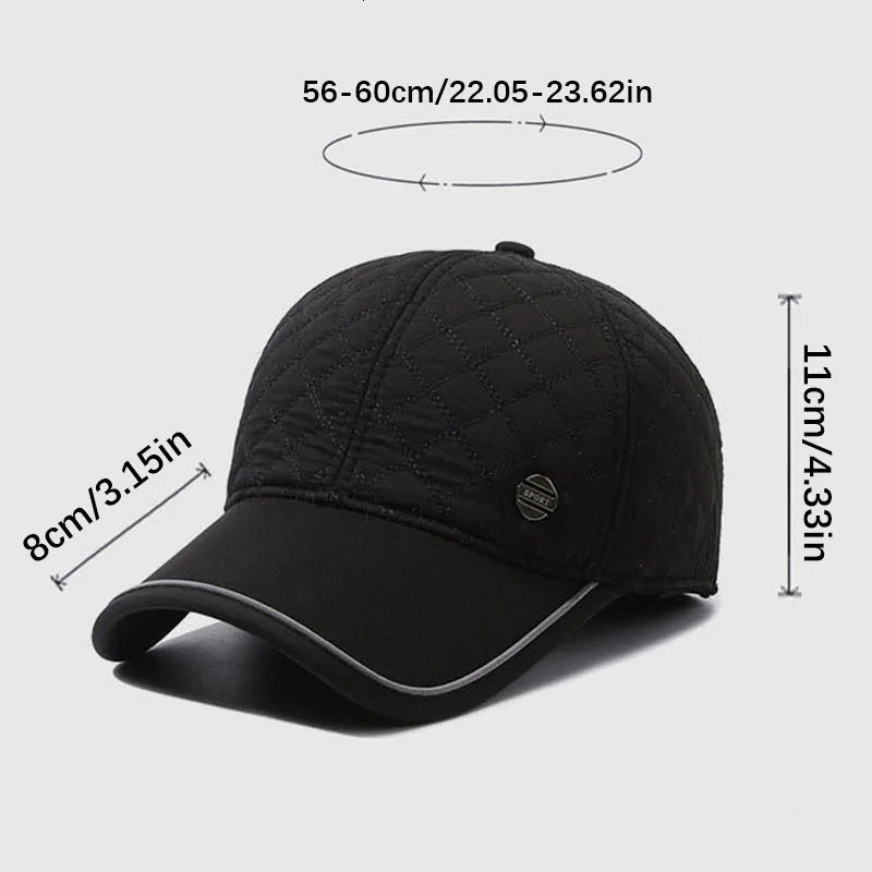 Autumn Winter Men Fashion Warm With Ear Muffs Baseball Cap For Male Outdoor Adjustable Earmuffs Hat For Dad Thickening 240528
