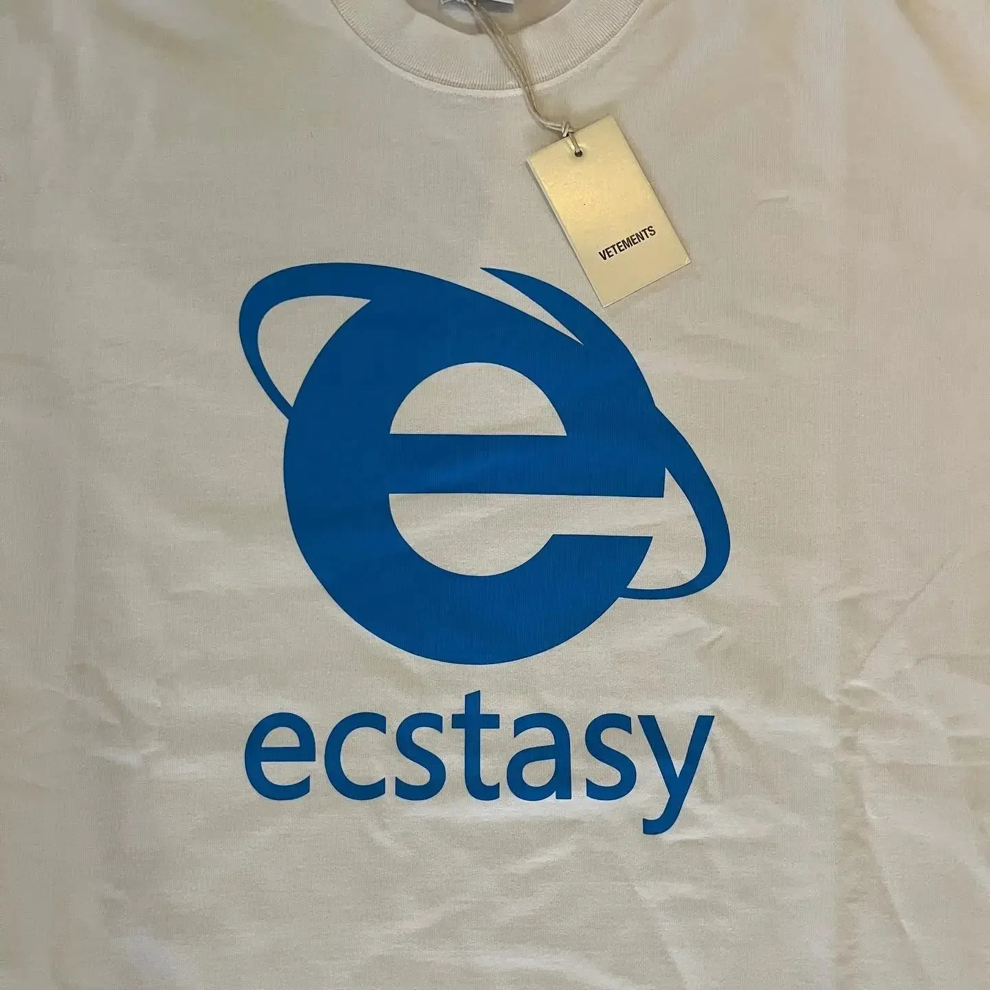 Streetwear Ecstasy T Shirt Y2K Mens Harajuku White T-shirt Letter Pattern Printing Oversize Loose Short-sleeved Gothic Top 240528