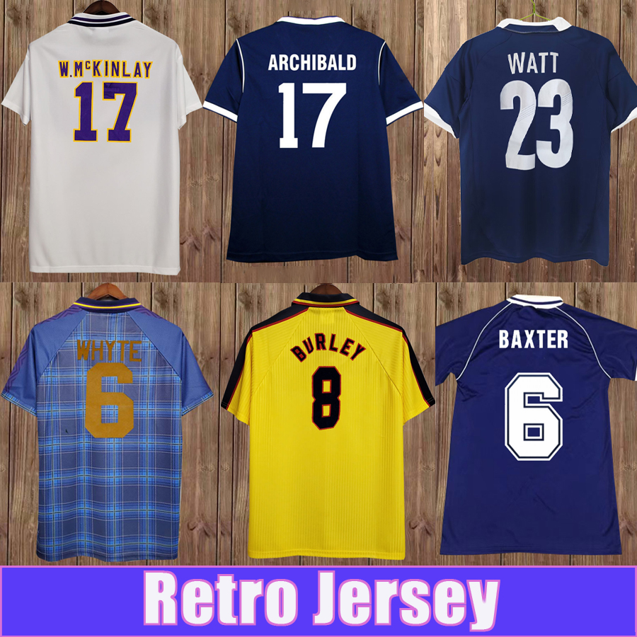 88 89 Scotland Mens Retro Soccer Jerseys National Team BAXTER ARCHIBALD MCCOIST W.MCKINLAY WATTS BURLEY 96 98 Home Away Vintage Football Shirts