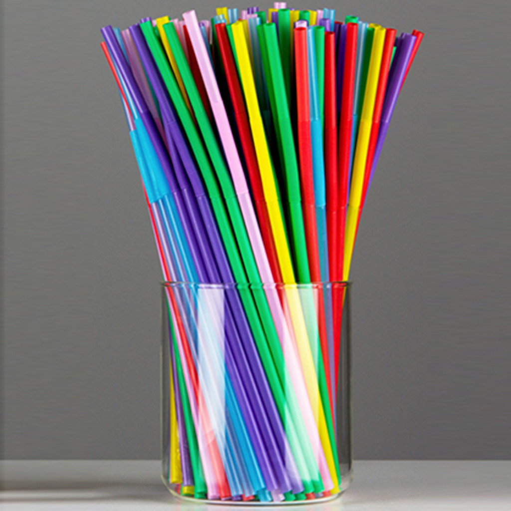 Disposable 100-2000PCS Neon Color Party Drinking Straws Bendable Flexible Plastic Bendy Straw Party Bar Drinking Supplies