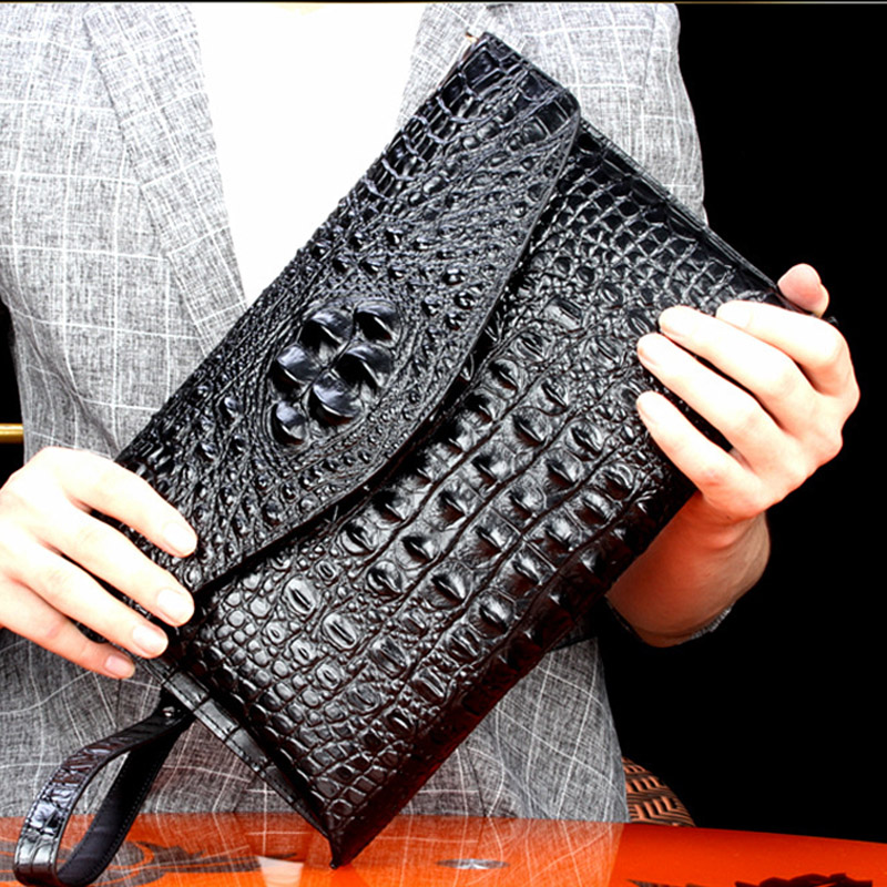 Crocodile Skin Clutch New 2023leather High-End Clutch High-Quality Business Clutch large-Capacity coin purse card pocket bag