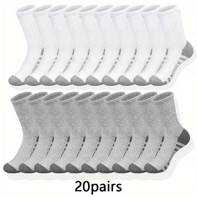 Men's Socks 10/20/30 Paired Mens Classic Crew Socks Unisex Sports Socks Mens Running Basketball Anti slip Socks Outdoor All Year Round Y240528