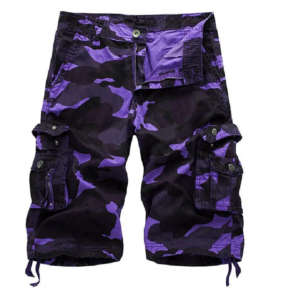 Summer Cargo Shorts Men Camouflage Camo Casual Cotton MultiPocket Baggy Loose Work Streetwear HipHop 3042 240528