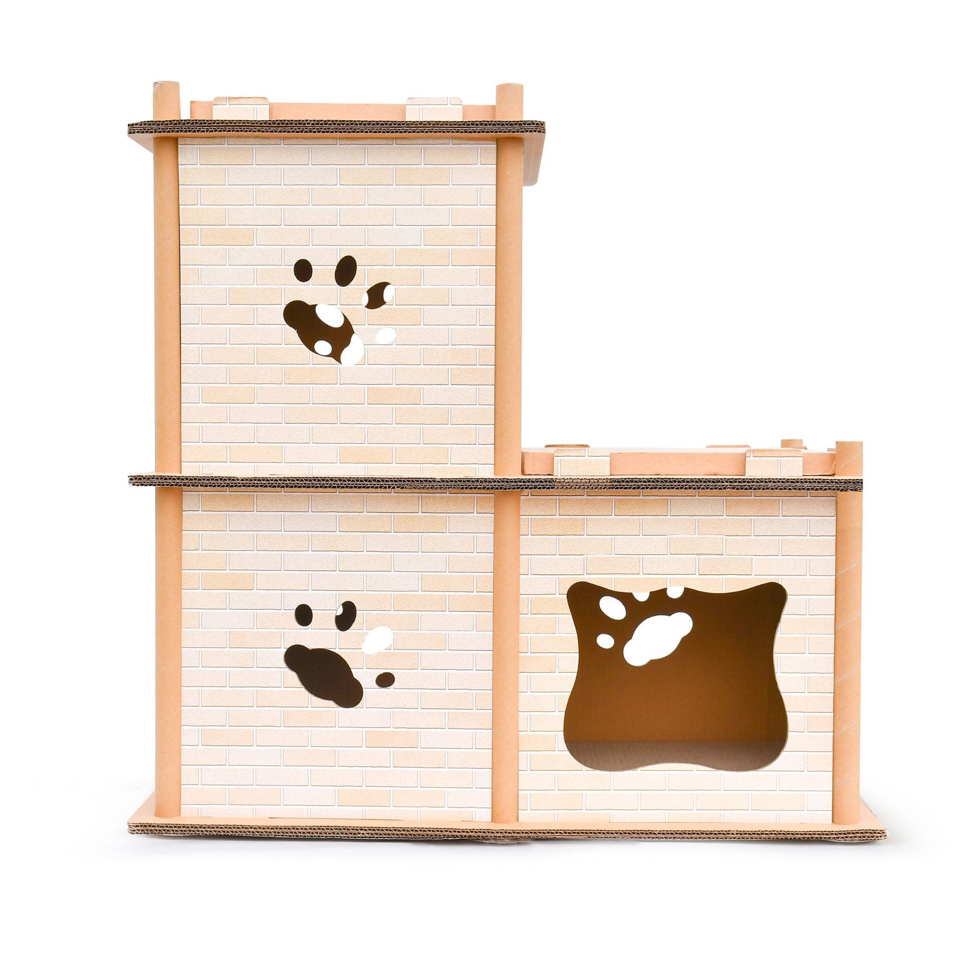 Double-Layer Cat House, Scratch Board, Cat Nest, DIY Ladder, Corrugated, 2-Layer, 3-Layer, Pet Toy