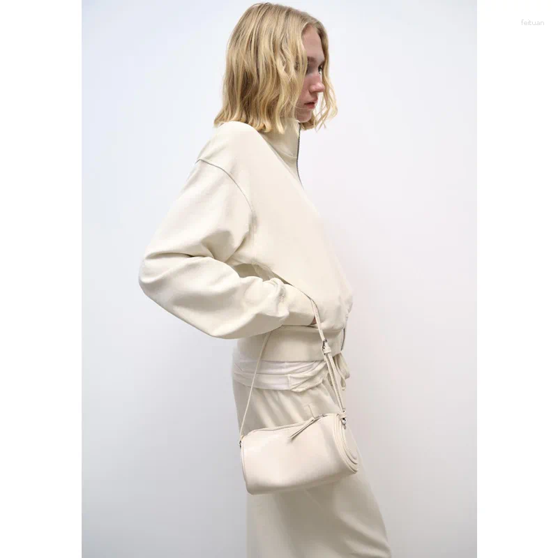 3 Totes Fashion Barrel-Shaped Purses And Handbags Mini PU Leather Shoulder Bag Black Crossbody Bags For Woman Soft Phone 4