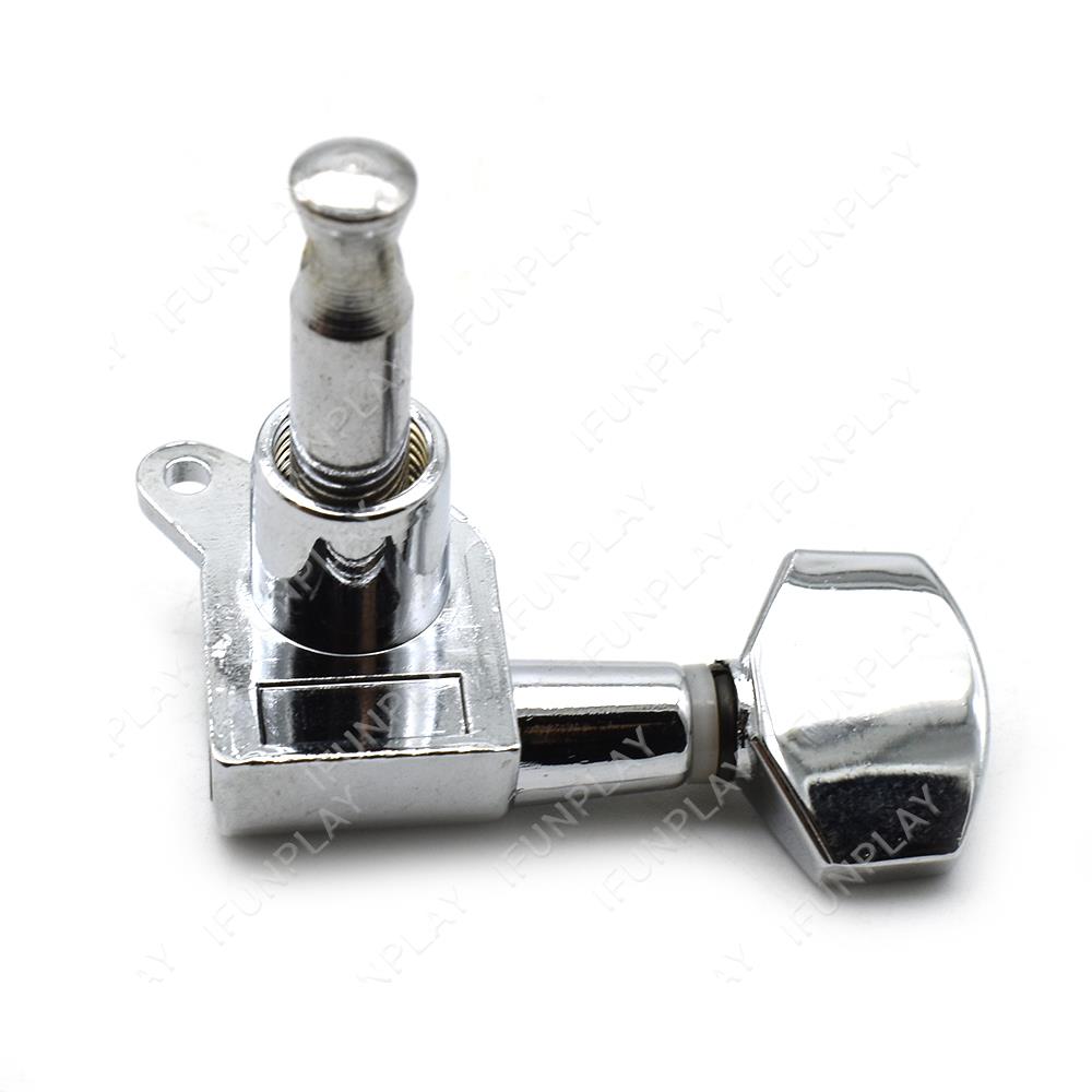 6pcs Guitar Tuning Pegs Key Tuner Machine Head for Electric Acoustic Guitar Chrome Black