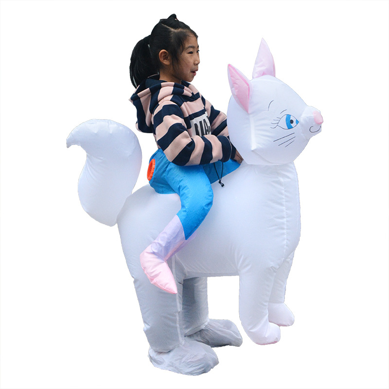 Cute Cat Inflatable Costume for Kids Party Playground Blow Up Suit Animal Anime Clothes Carnival Costume Child Festival Outfits