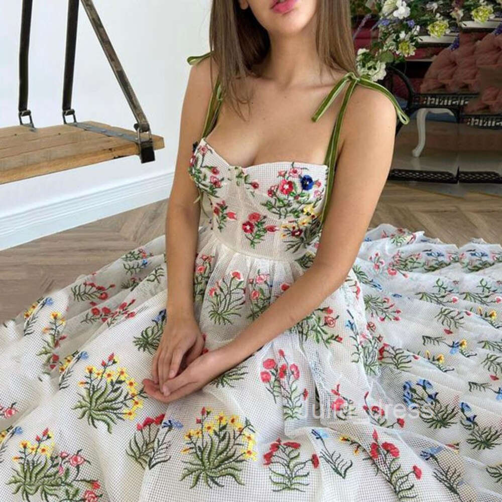 2024 New Bohemian Pattern Colorful Embroidered Sexy Loose Dress