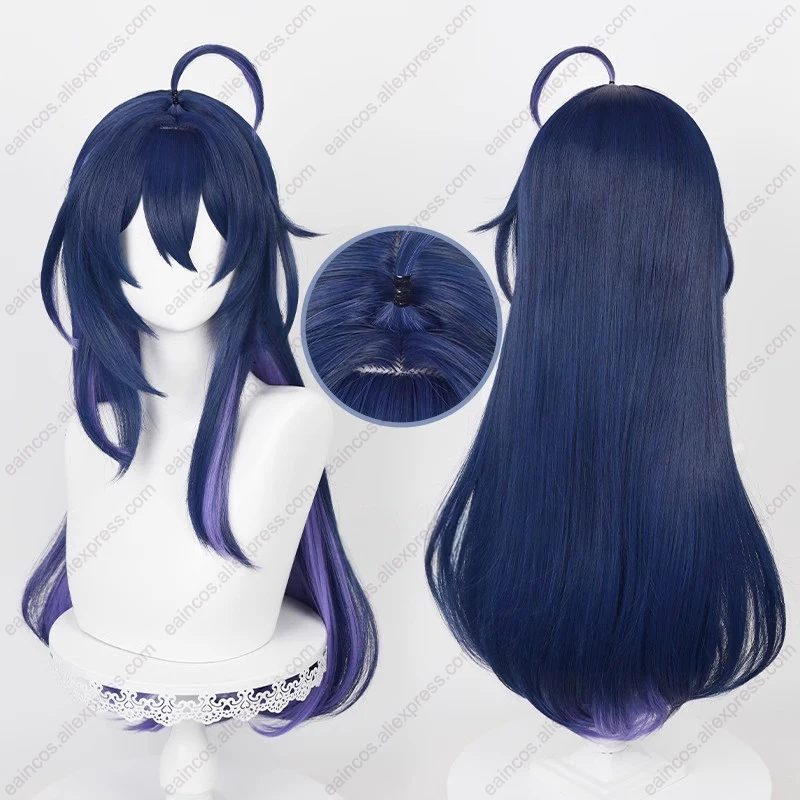 a Cosplay HSR Wig cm Seele Long Dark Blue Mixed Purple Wigs Heat Resistant Synthetic Hair s
