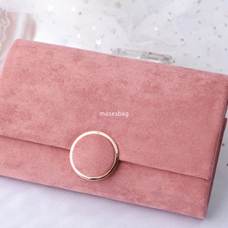 Designer women's bag high-quality dinner bag metal buckle velvet cloth handbag red dress chain women's bag crossbody bag