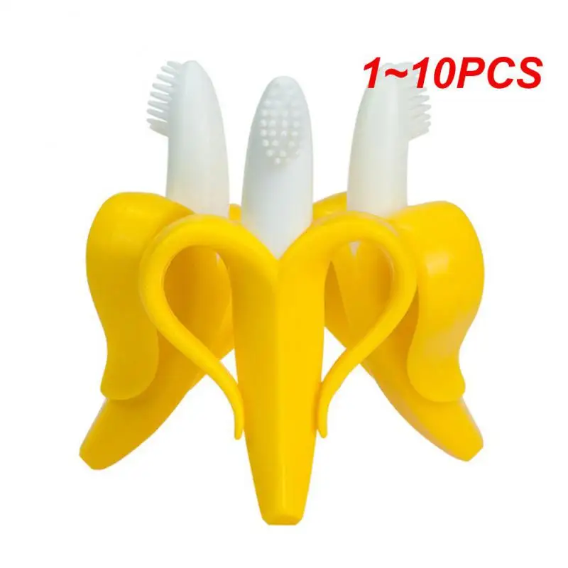 e Training Silicone PCS Toothbrush Baby Banana Shape Safe Toddle Teether Chew Toys Teething Ring Gift Infant Chewing ing