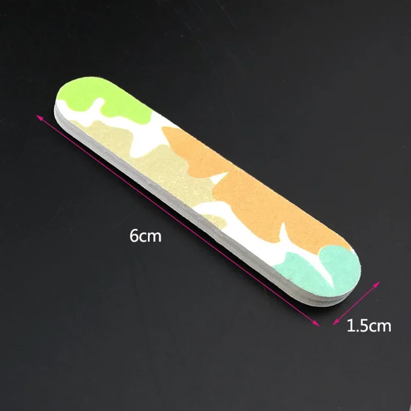10/pcs Or 50pcs Mini NailFile Double Side 100/180 Nail Buffer Angle Nail File Washable Grit Sanding Tool Buffing Random