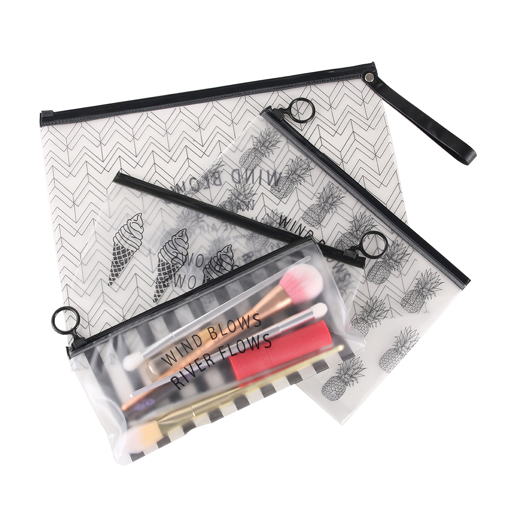 New Bag Brush PC Portable CosmeticTools Pencil Pen Case Clear Make up Pouch Zipper Toiletry Holder Storage Makeup Tool Kit