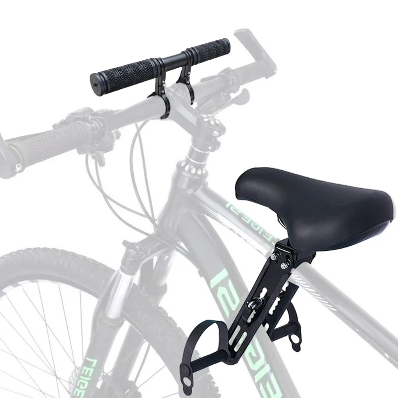 Kids Bike Seat w/Handlebar Attachment, Detachable Front Mounted Child Bicycle Seats w/ Foot Pedals ,for All MTB