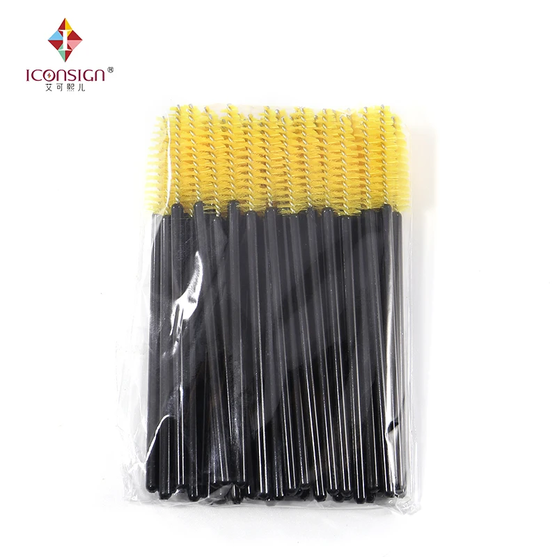 d Brushes Pieces Bag Soft Plastic Mini Disposable Eyelash Eyebrow Brush Wands Makeup Cosmetic Mascara Tools Length mm