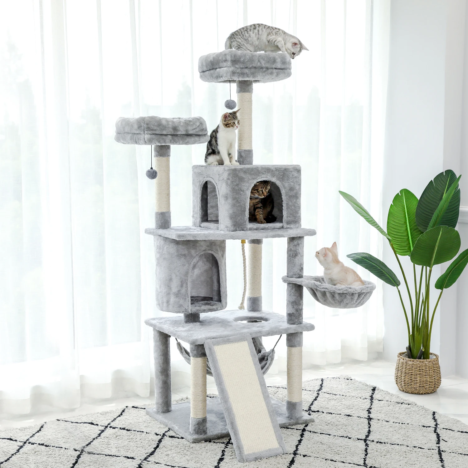Fast Delivery Cat Tree House Plush Condo Scratching Posts for Cat Kitten Climbing Tree Toy Activity Protect Furniture Cat Towers