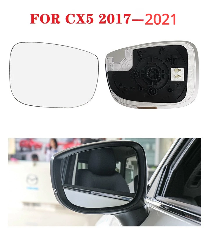 CAPQX For Mazda CX-5 CX5 2013-2021 With Heating Side Rear View Mirror door Mirror Glass Side Mirror Glass Lens