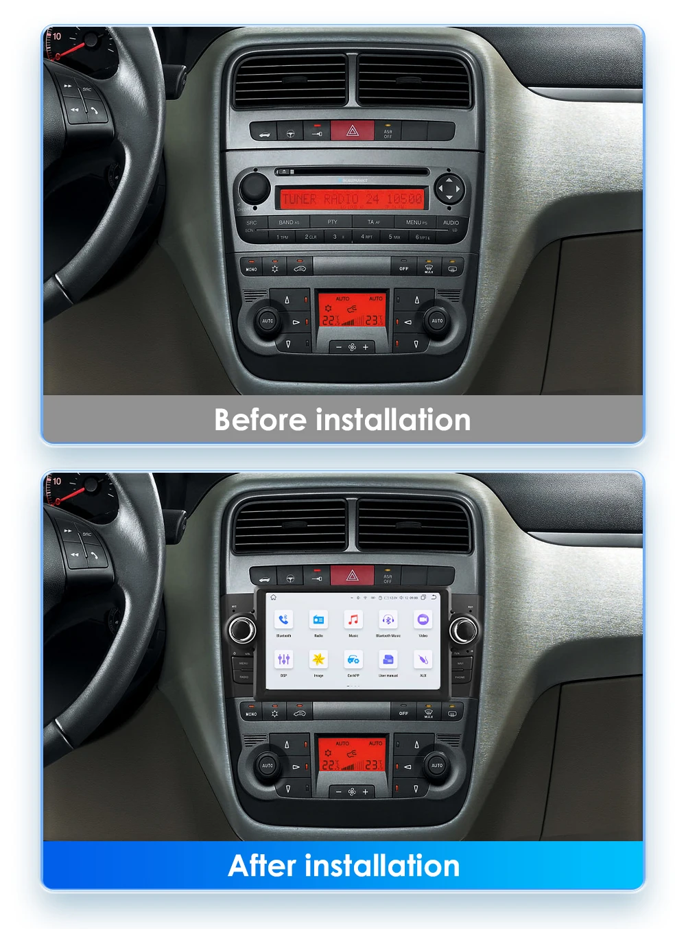 Android Autoradio 1din for Fiat Grande Punto Linea 2007 2008-2012 Car multimedia Video player radio Stereo 7862 GPS navi Carplay