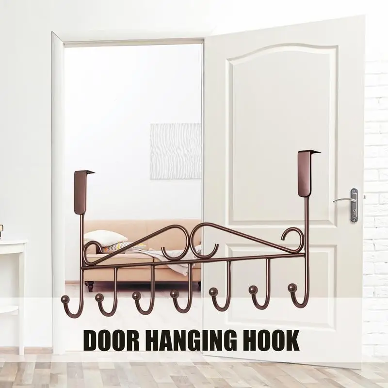 Over The Door Hooks Over Door Hanger Holder Easy Reach 7 Hooks Heavy Duty Over Door Hanger With Extended Arms For Coat Robe