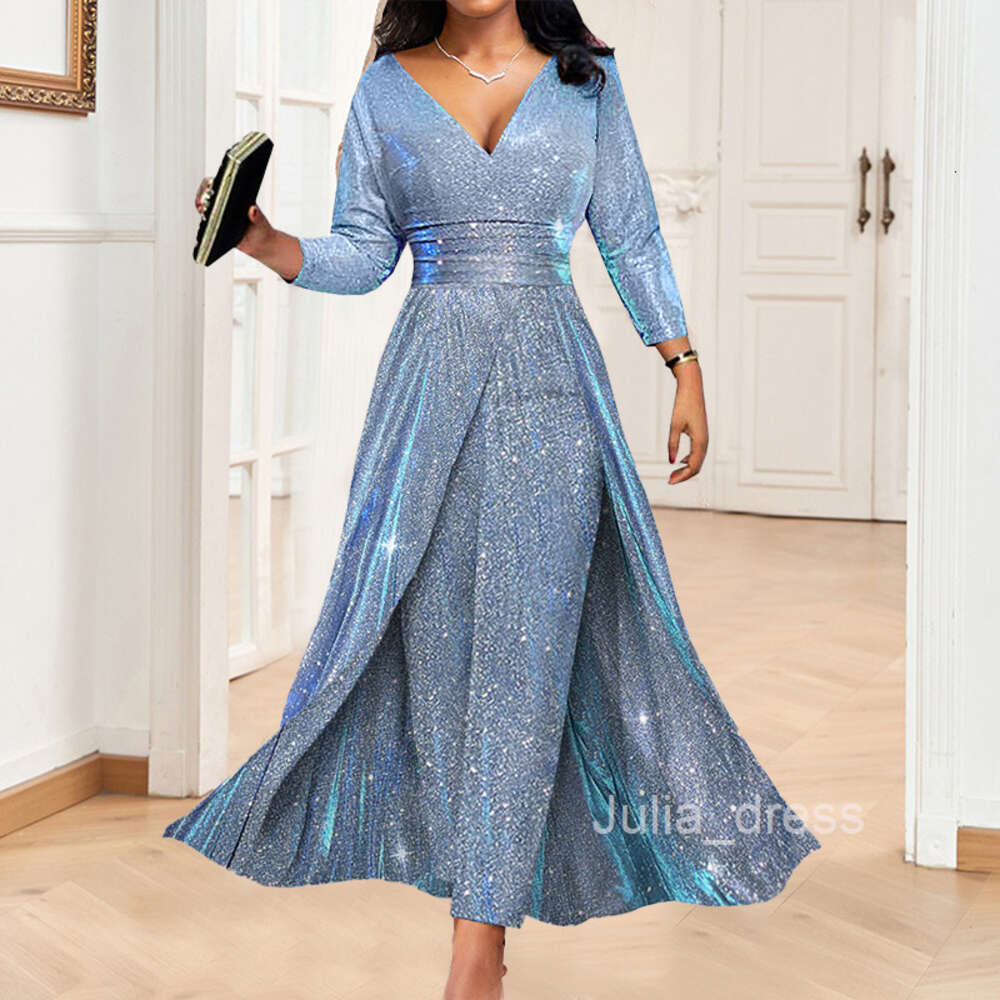 2024 Banquet Dresses Skirt Instagram Double Sided Sequin Large Skirt Flap Bra Sexy Fashion jumpsuit