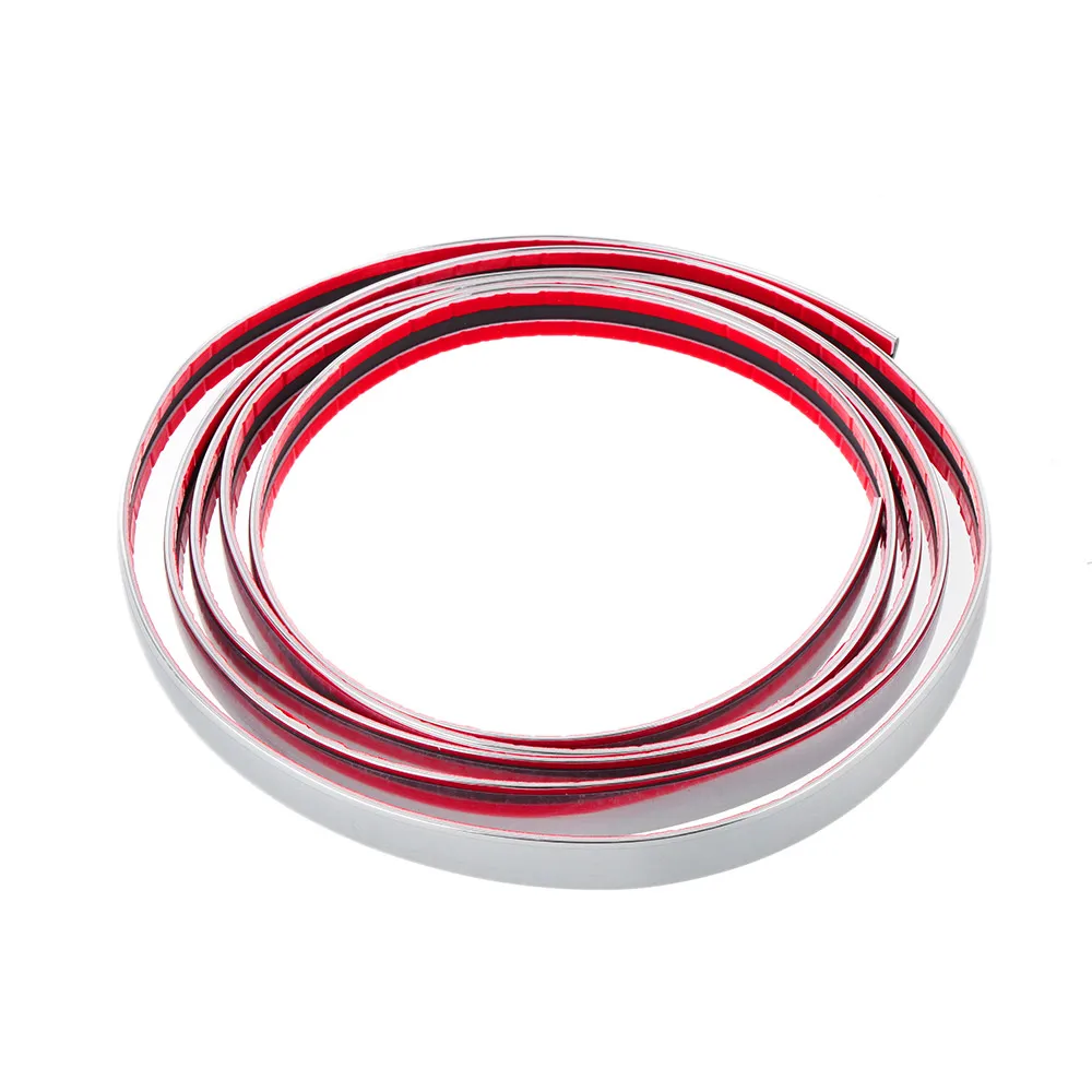 6/8/10/12/15/20mm Car Chrome Styling Decal Moulding Trim Strip Tape Auto DIY Body Bumper Protect Sticker